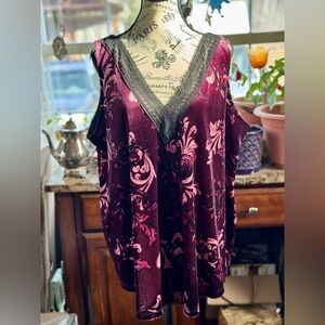 Michel Studio Deep V-Neck Floral Tank Top